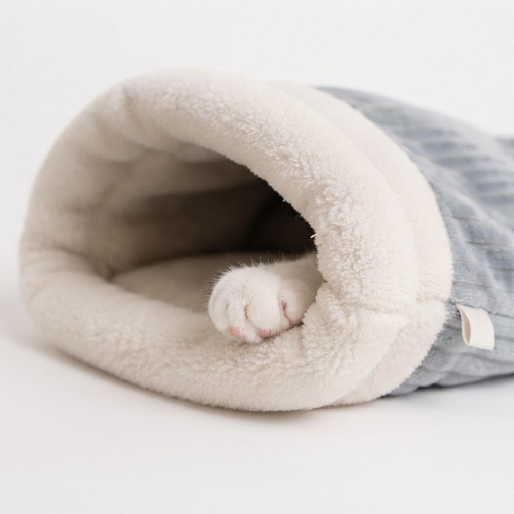 PurrLow sherpa opening close-up